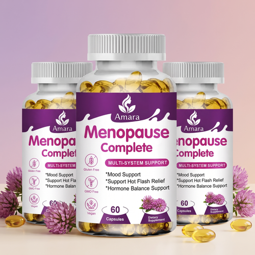 AMARA Menopause Complete I Plant Based Menopause Support for Hot Flashes, Night Sweats, Mood and Energy